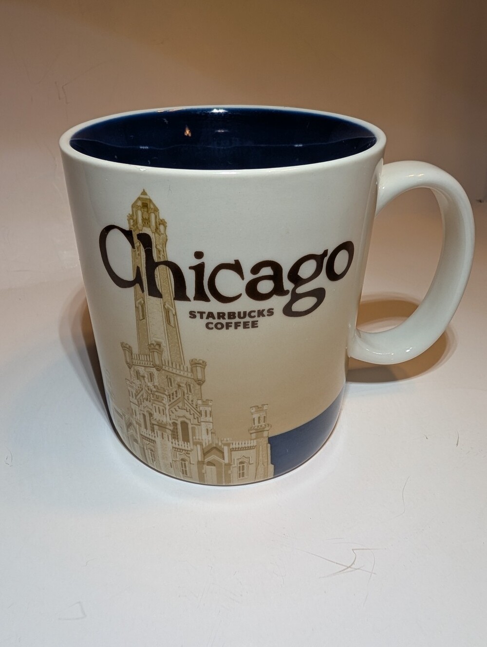 Starbucks Chicago Ceramic Mug – Navy and Cream City Design